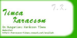 timea karacson business card