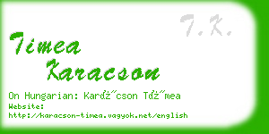 timea karacson business card